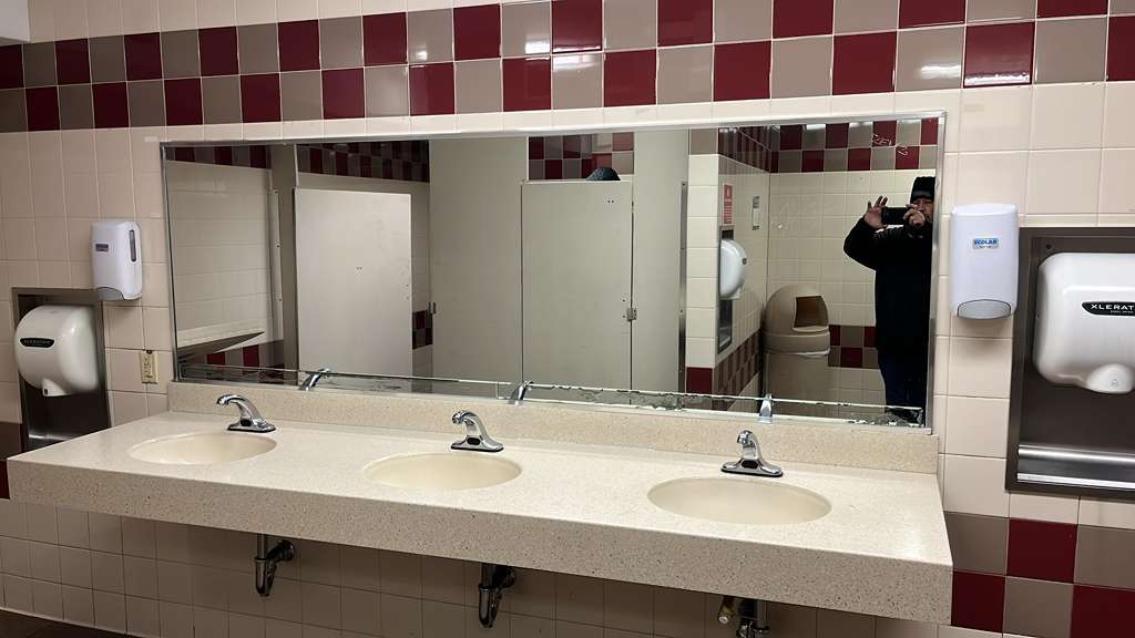 restroom mirror installation 01