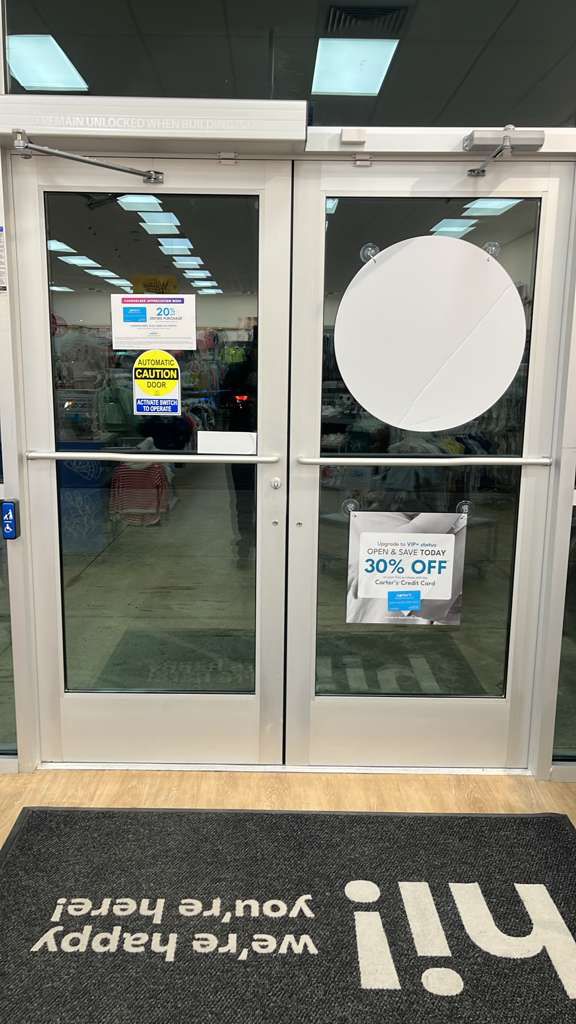 storefront entrance door before repair