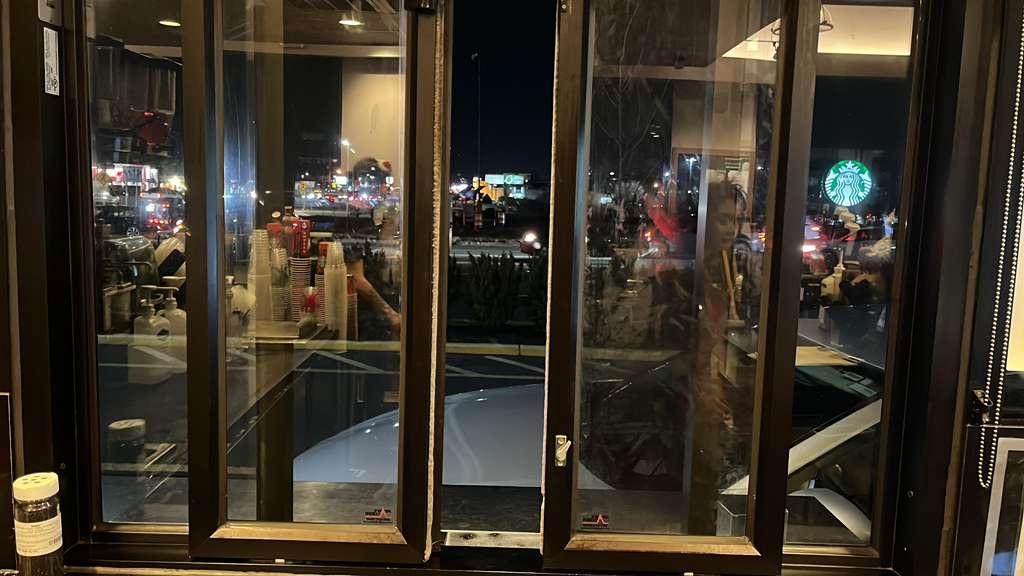 storefront interior night view